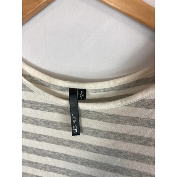 Joe’s Jeans t-shirt striped rolled sleeve Grey white Size Small - Picture 4 of 9